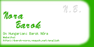 nora barok business card
